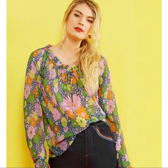 Modcloth Tops - ModCloth Proven Groovy Sheer Blouse